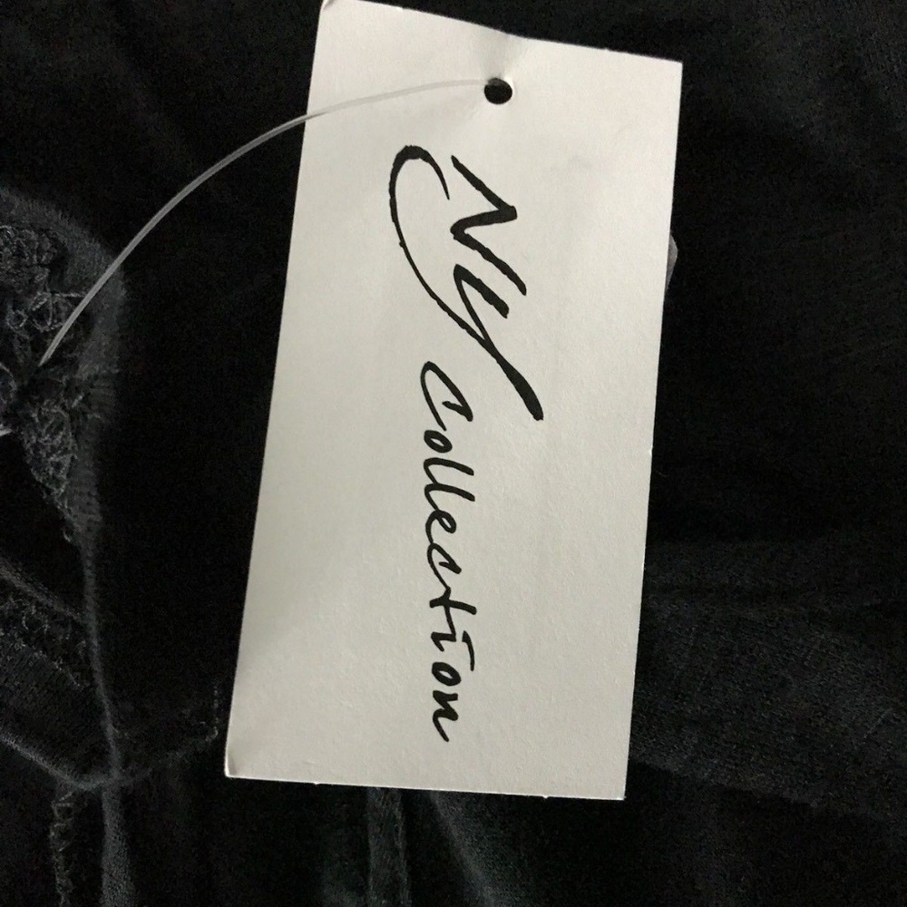 NY Collection Womens Cold Shoulders Black Blouse L - Picture 6 of 6